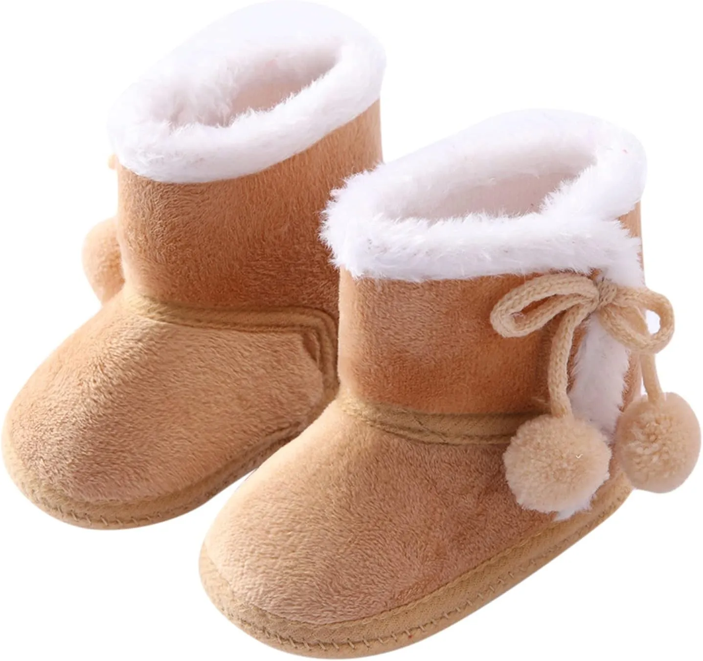 Toddler Side Front Booties Kids Girls Boys Snow Short Boots Baby Infant Newborn Fuzzy Lined Slip On Flat Shoes