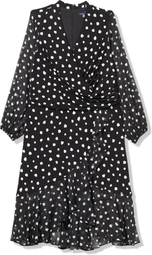 Tommy Hilfiger Women's Jersey Body Surplice Neck Assymetric Hem Midi Dress