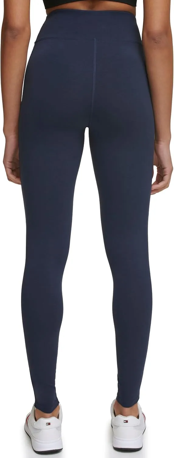 Tommy Hilfiger Women's Tape Detail Full Length High Rise Logo Legging