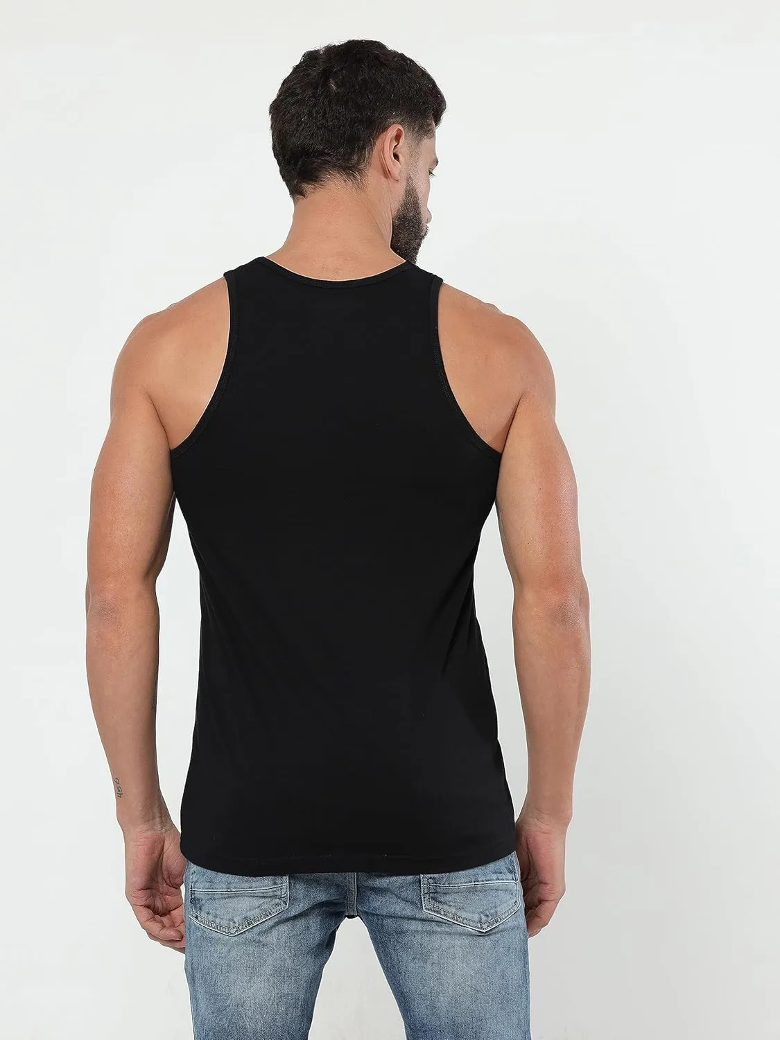 TREDECIM Men Organic Cotton Crew Neck Tank Tops Casual Classic Sleeveless Undershirts Pack of 3