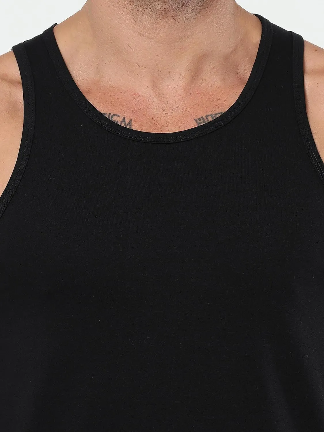 TREDECIM Men Organic Cotton Crew Neck Tank Tops Casual Classic Sleeveless Undershirts Pack of 3