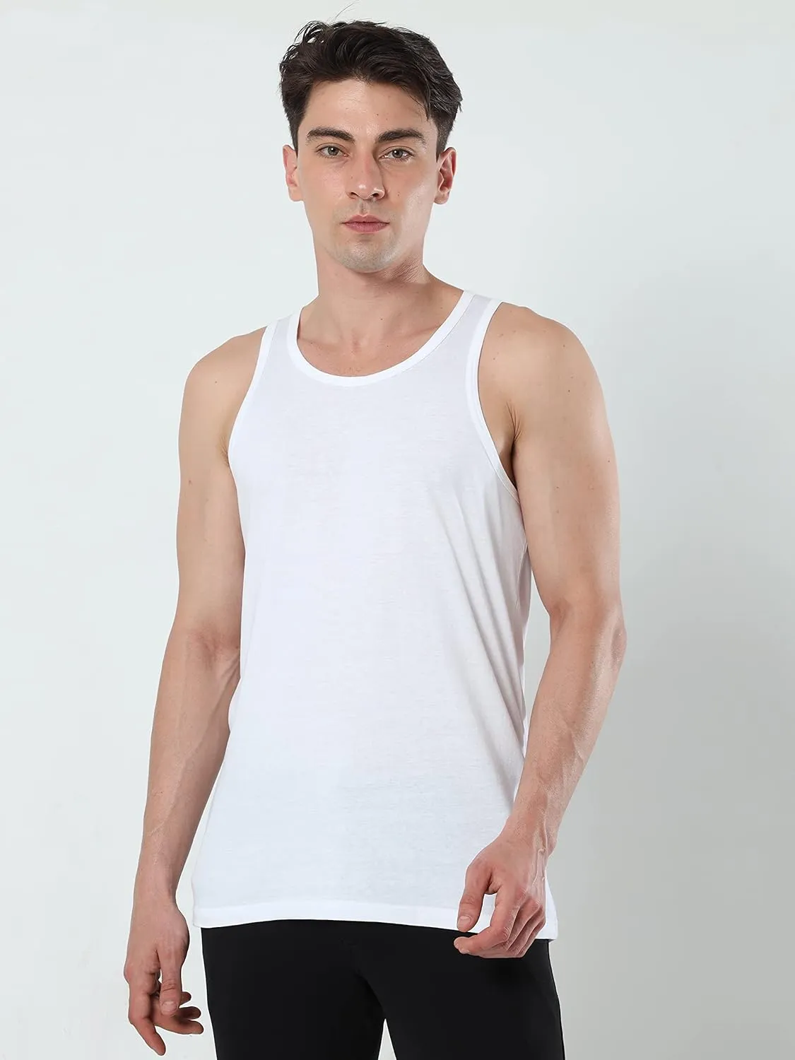 TREDECIM Men Organic Cotton Crew Neck Tank Tops Casual Classic Sleeveless Undershirts Pack of 3
