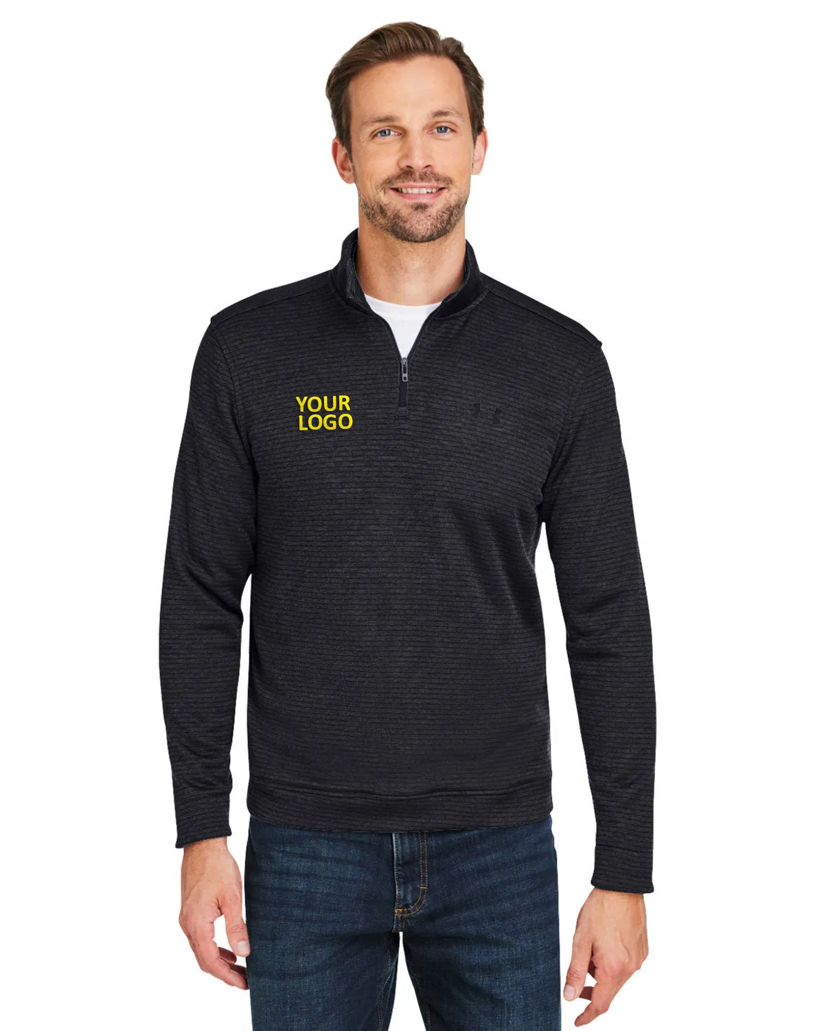 Under Armour Mens Storm Sweaterfleece Custom Quarter-Zips, Black