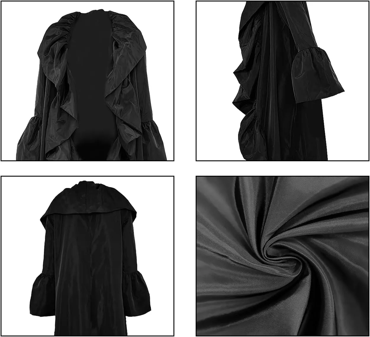 Voghtic Women's Ruffle Long Cardigan Fall Long Sleeve Open Front Plus Size Lightweight Maxi Duster Coat Outerwear