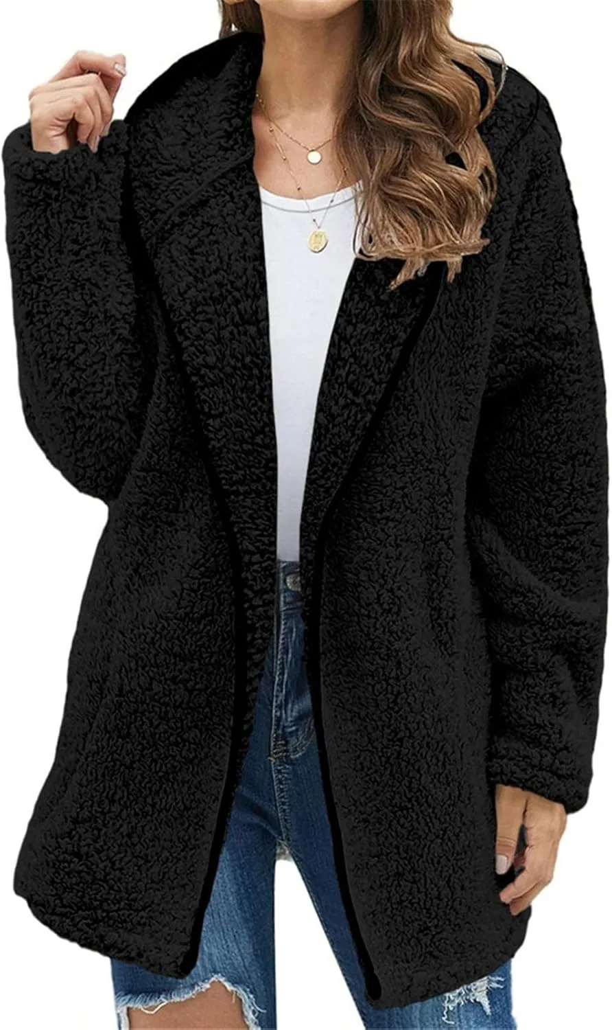 Winter Coats for Women Oversized Sherpa Jackets Warm Fuzzy Fleece Hoodies Zip up Hooded Parka Peacoat Outerwear