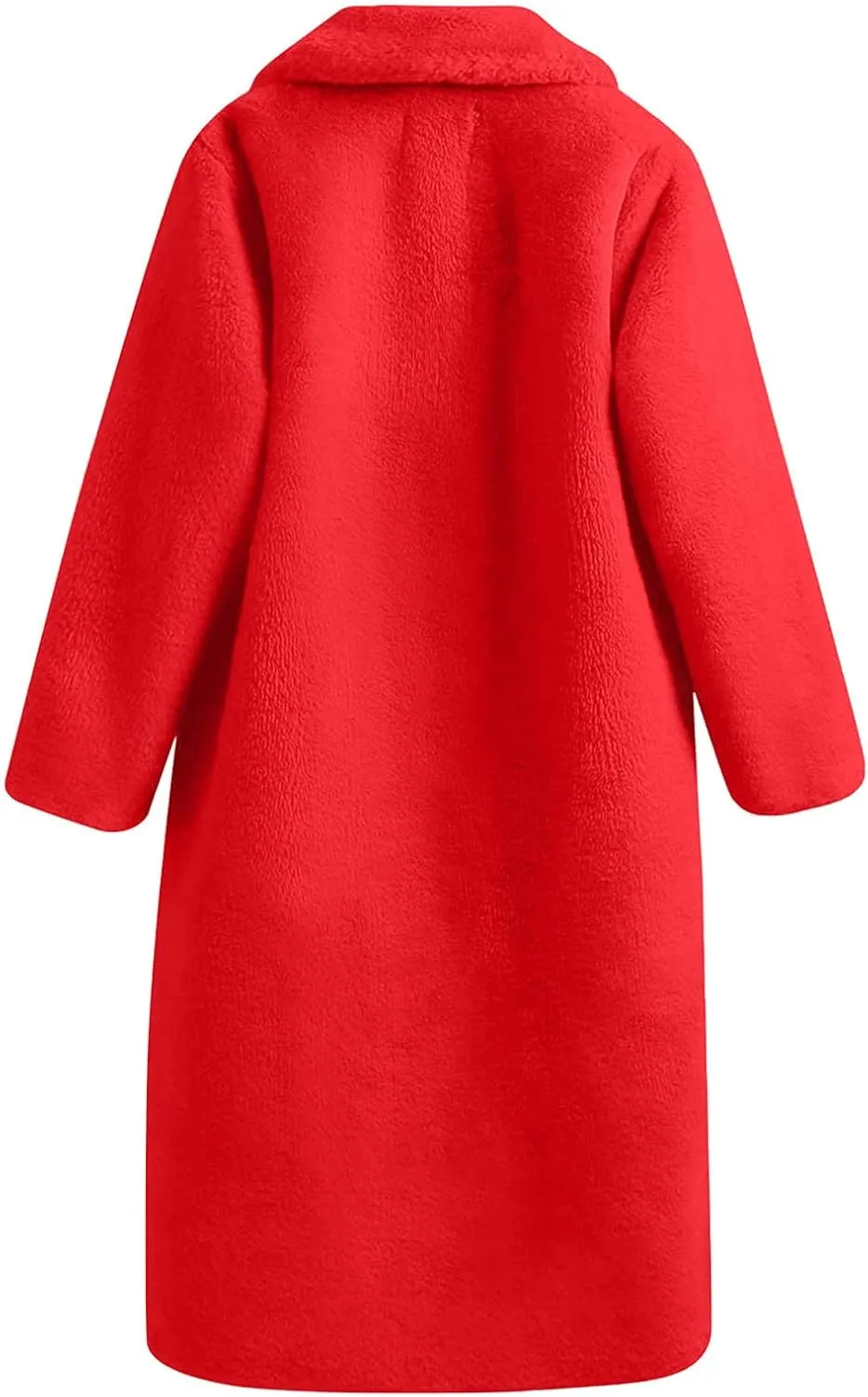 Women Faux Fur Long Coat Warm Winter Fleece Fuzzy Jacket Open Front Long Cardigan Thickened Sherpa Outerwear Overcoat