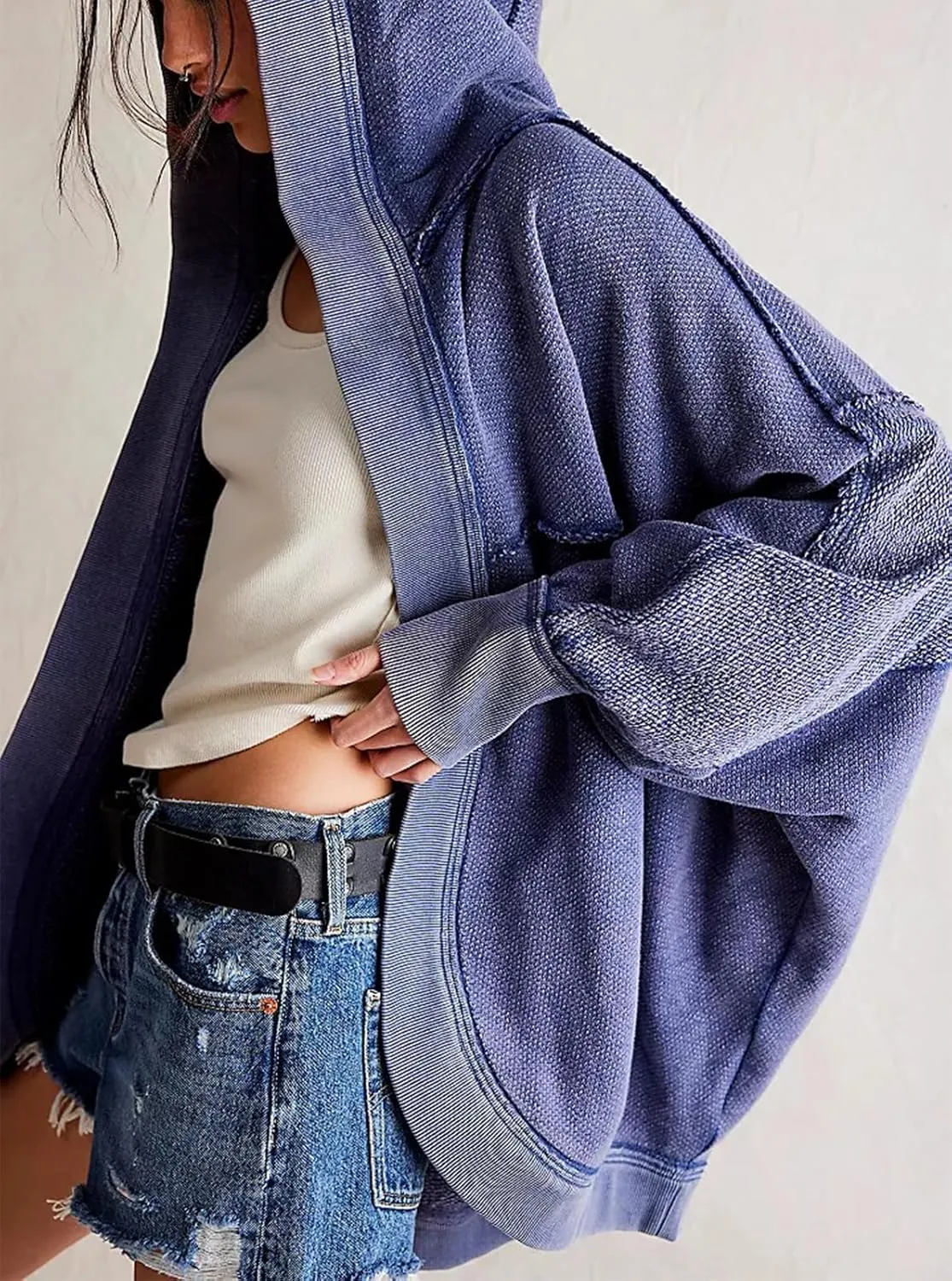 Women Lightweight Hoodie Cardigans Y2K Open Front Hooded Coatigan Casual Long Sleeve Coat Jacket Fall Outfits