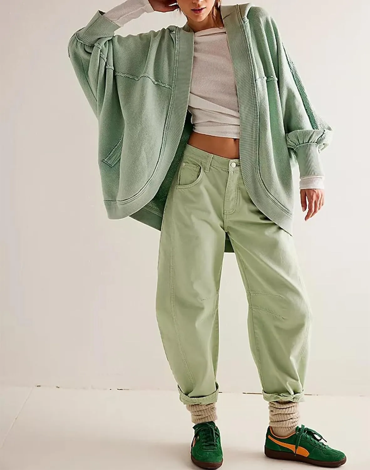 Women Lightweight Hoodie Cardigans Y2K Open Front Hooded Coatigan Casual Long Sleeve Coat Jacket Fall Outfits