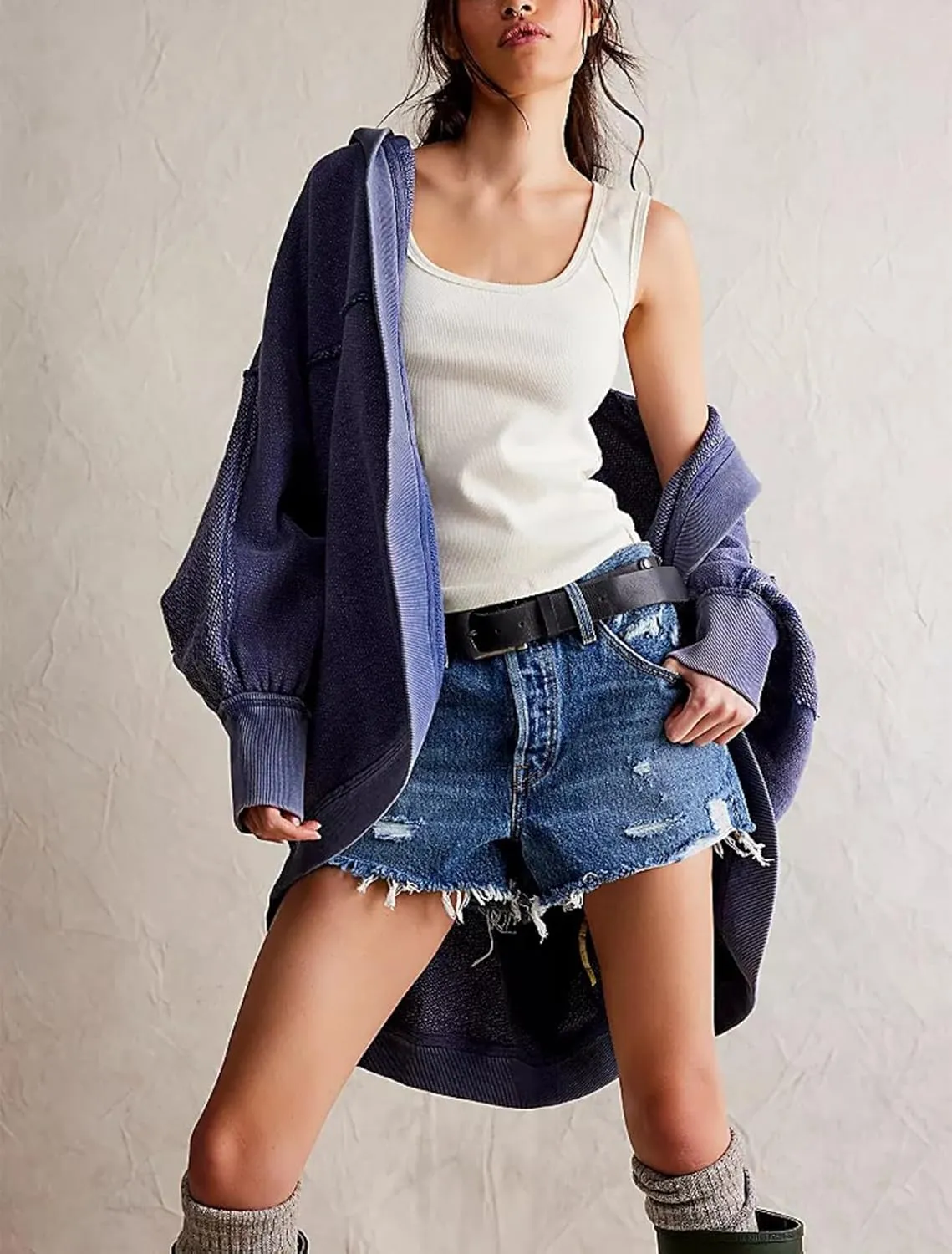 Women Lightweight Hoodie Cardigans Y2K Open Front Hooded Coatigan Casual Long Sleeve Coat Jacket Fall Outfits