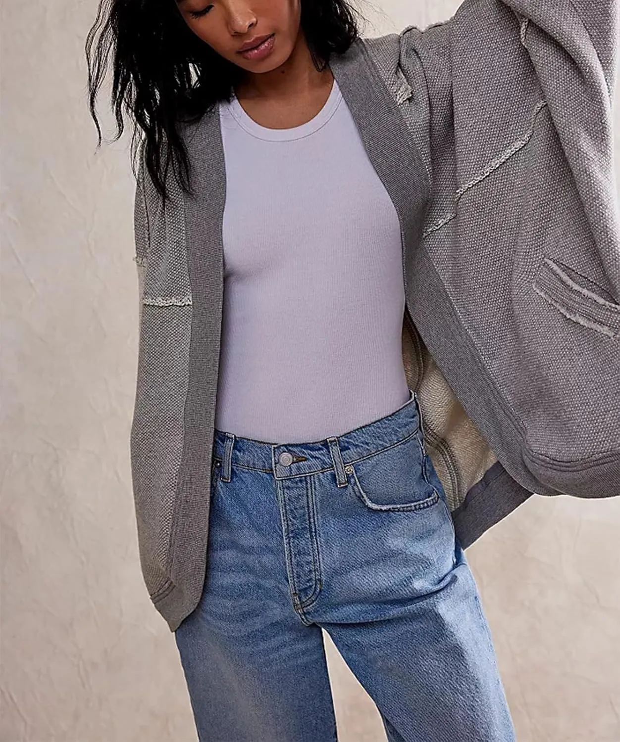 Women Lightweight Hoodie Cardigans Y2K Open Front Hooded Coatigan Casual Long Sleeve Coat Jacket Fall Outfits