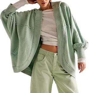 Women Lightweight Hoodie Cardigans Y2K Open Front Hooded Coatigan Casual Long Sleeve Coat Jacket Fall Outfits