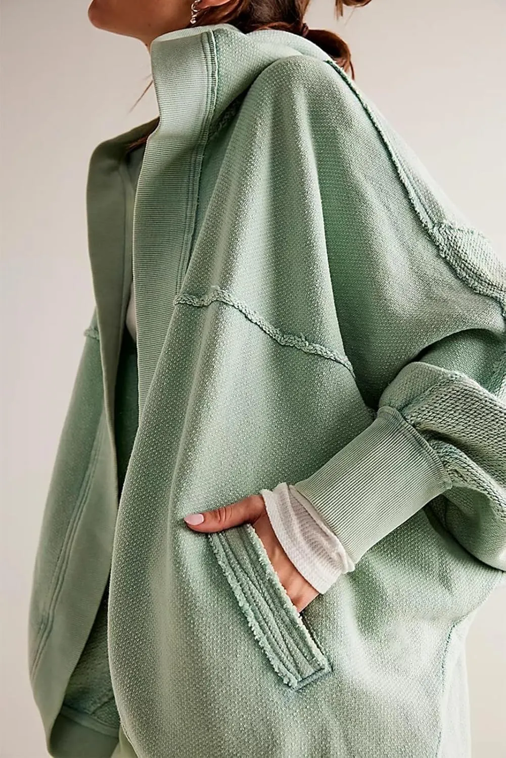 Women Lightweight Hoodie Cardigans Y2K Open Front Hooded Coatigan Casual Long Sleeve Coat Jacket Fall Outfits