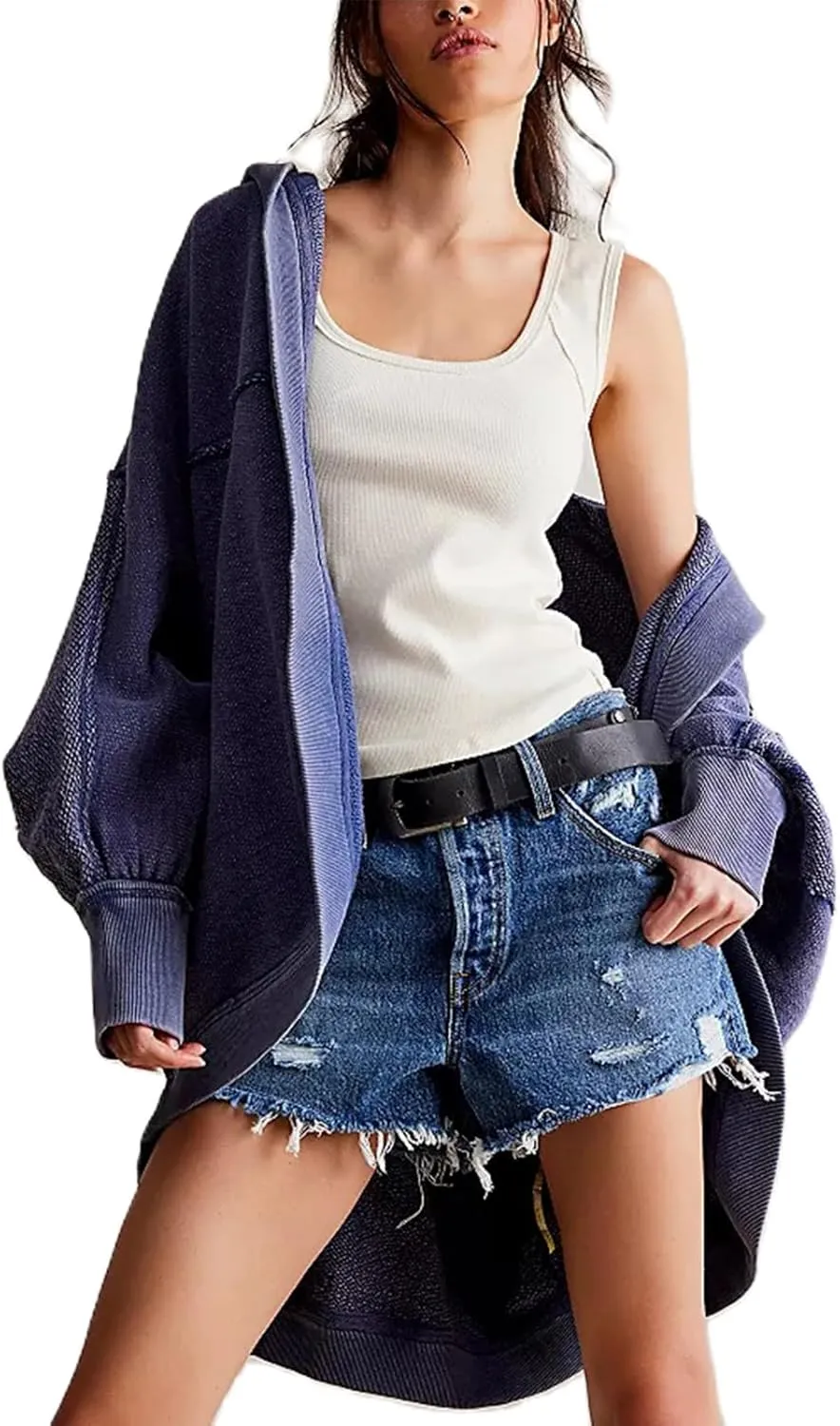Women Lightweight Hoodie Cardigans Y2K Open Front Hooded Coatigan Casual Long Sleeve Coat Jacket Fall Outfits