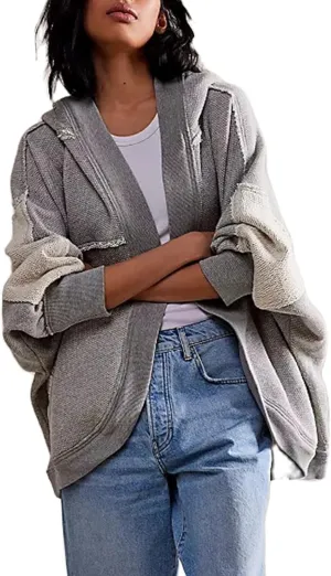 Women Lightweight Hoodie Cardigans Y2K Open Front Hooded Coatigan Casual Long Sleeve Coat Jacket Fall Outfits