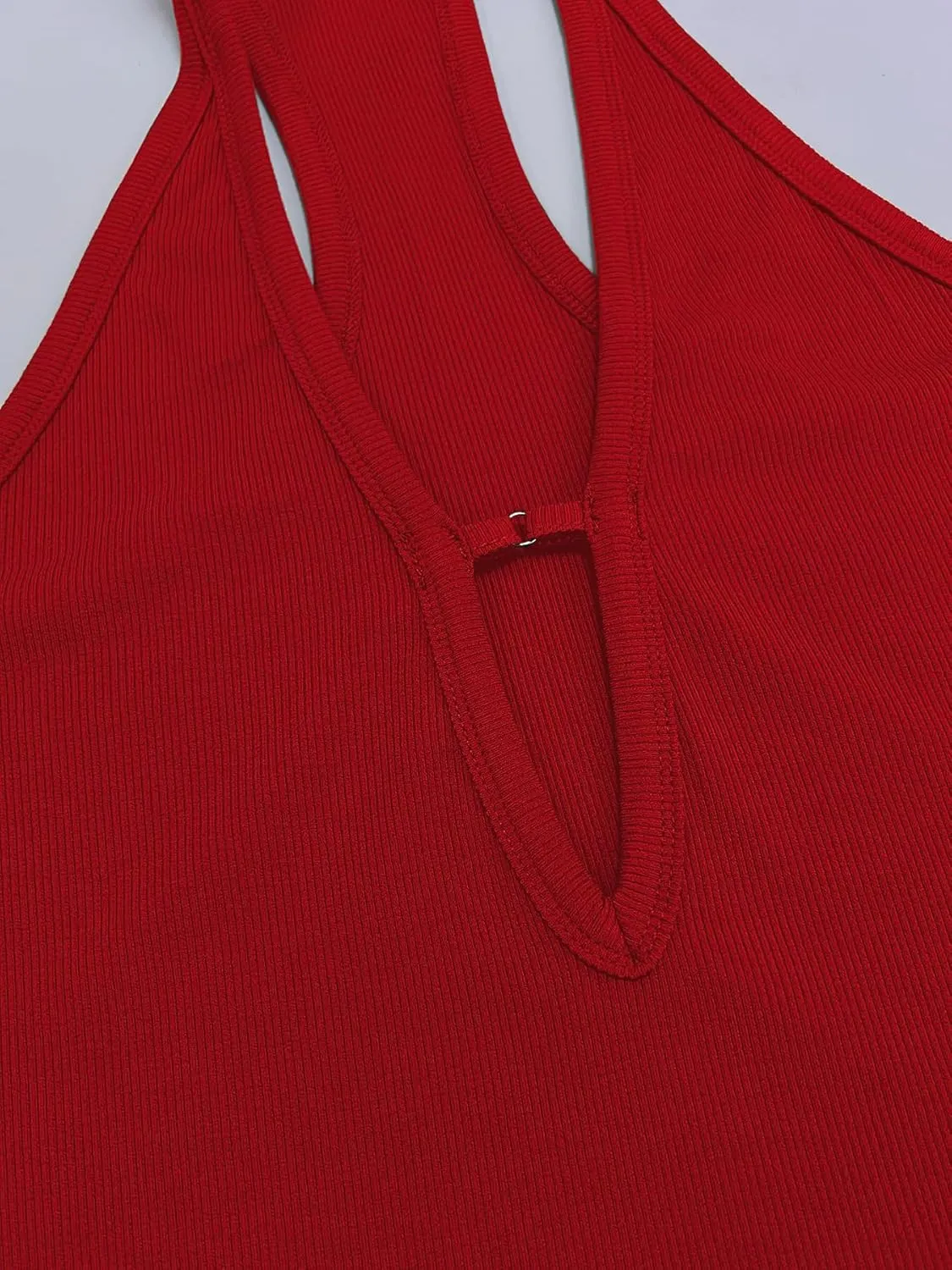 Women Workout Tops Racerback Tank Tops Basic Cute Summer 2025 Deep V Neck Going Out Slim Fit Shirts
