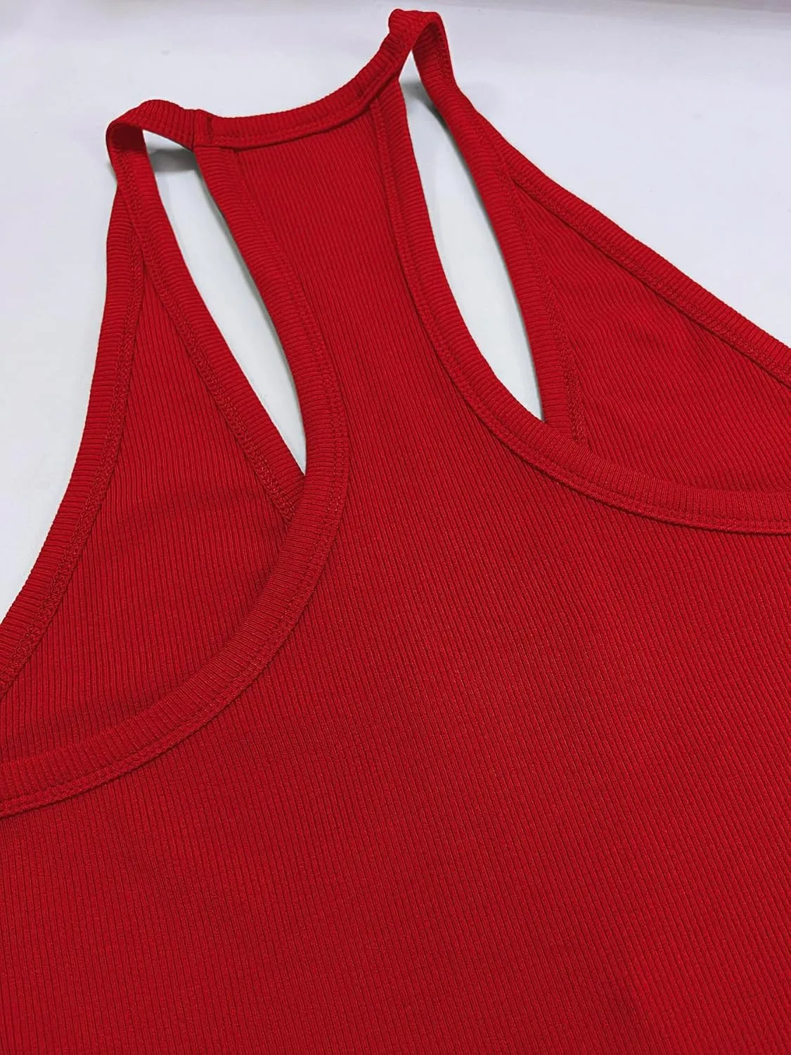 Women Workout Tops Racerback Tank Tops Basic Cute Summer 2025 Deep V Neck Going Out Slim Fit Shirts
