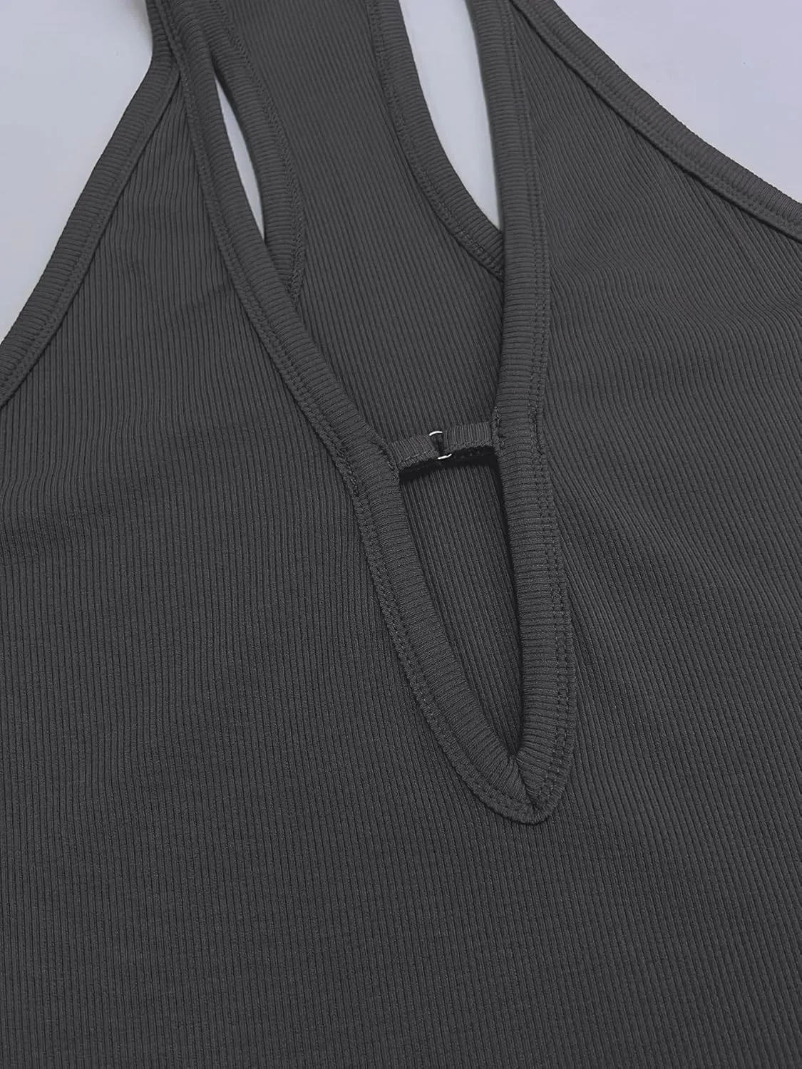 Women Workout Tops Racerback Tank Tops Basic Cute Summer 2025 Deep V Neck Going Out Slim Fit Shirts
