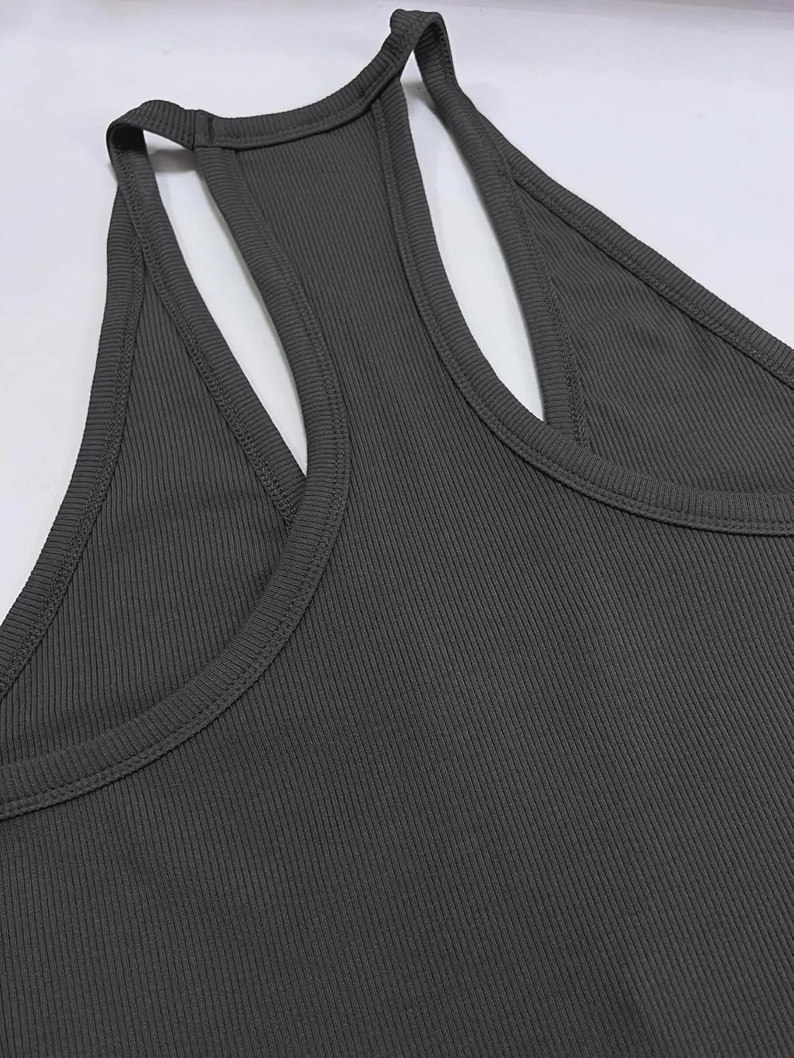 Women Workout Tops Racerback Tank Tops Basic Cute Summer 2025 Deep V Neck Going Out Slim Fit Shirts