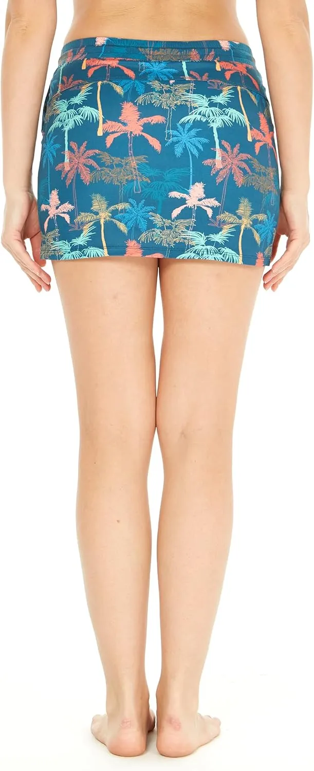 Women's Athletic Sportswear Skorts with Built-in Tights in Floral Patterns