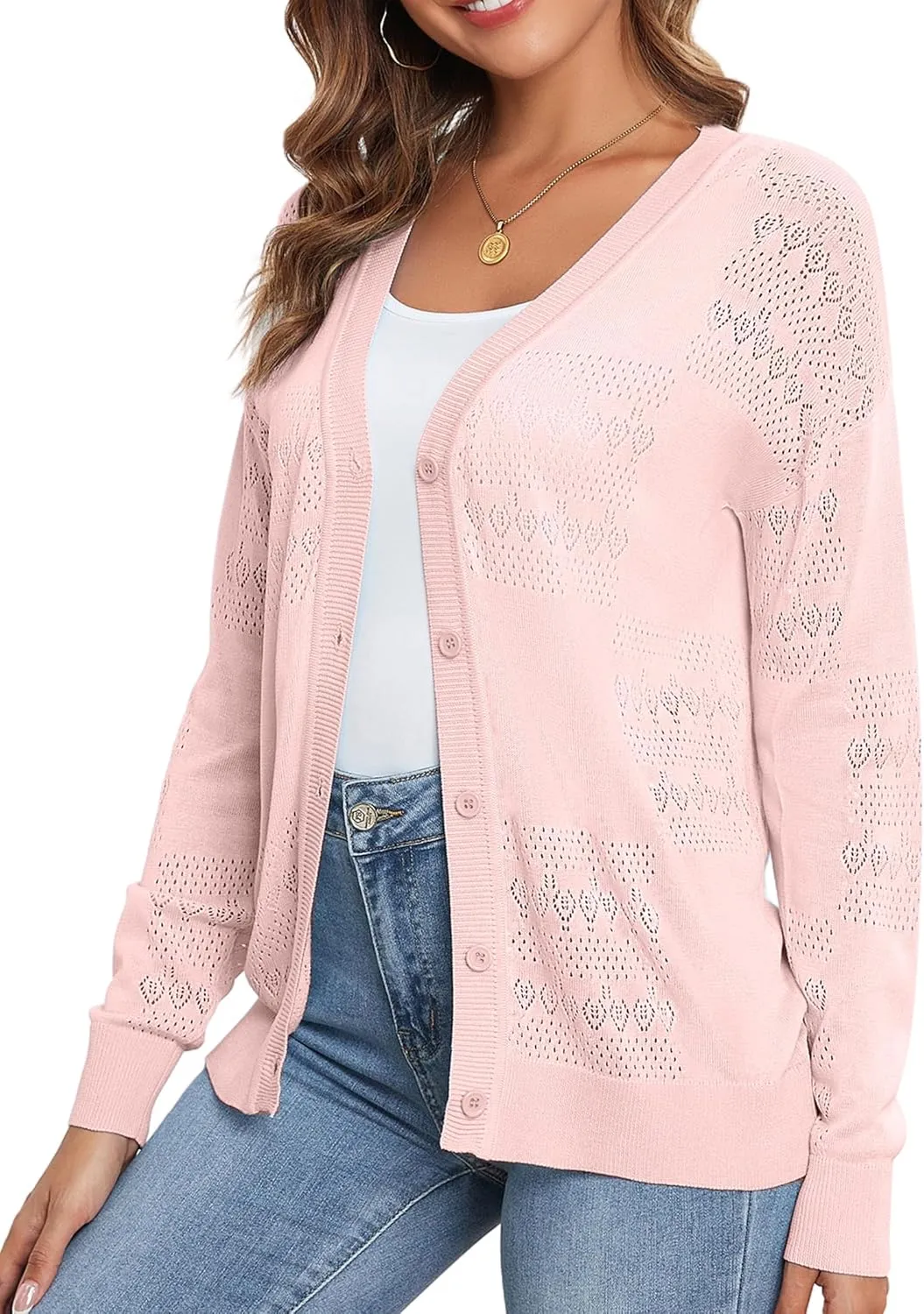 Women's Cropped Cardigan Sweaters for Women Lightweight V Neck Button Knit Shrug Sweater S-XXL