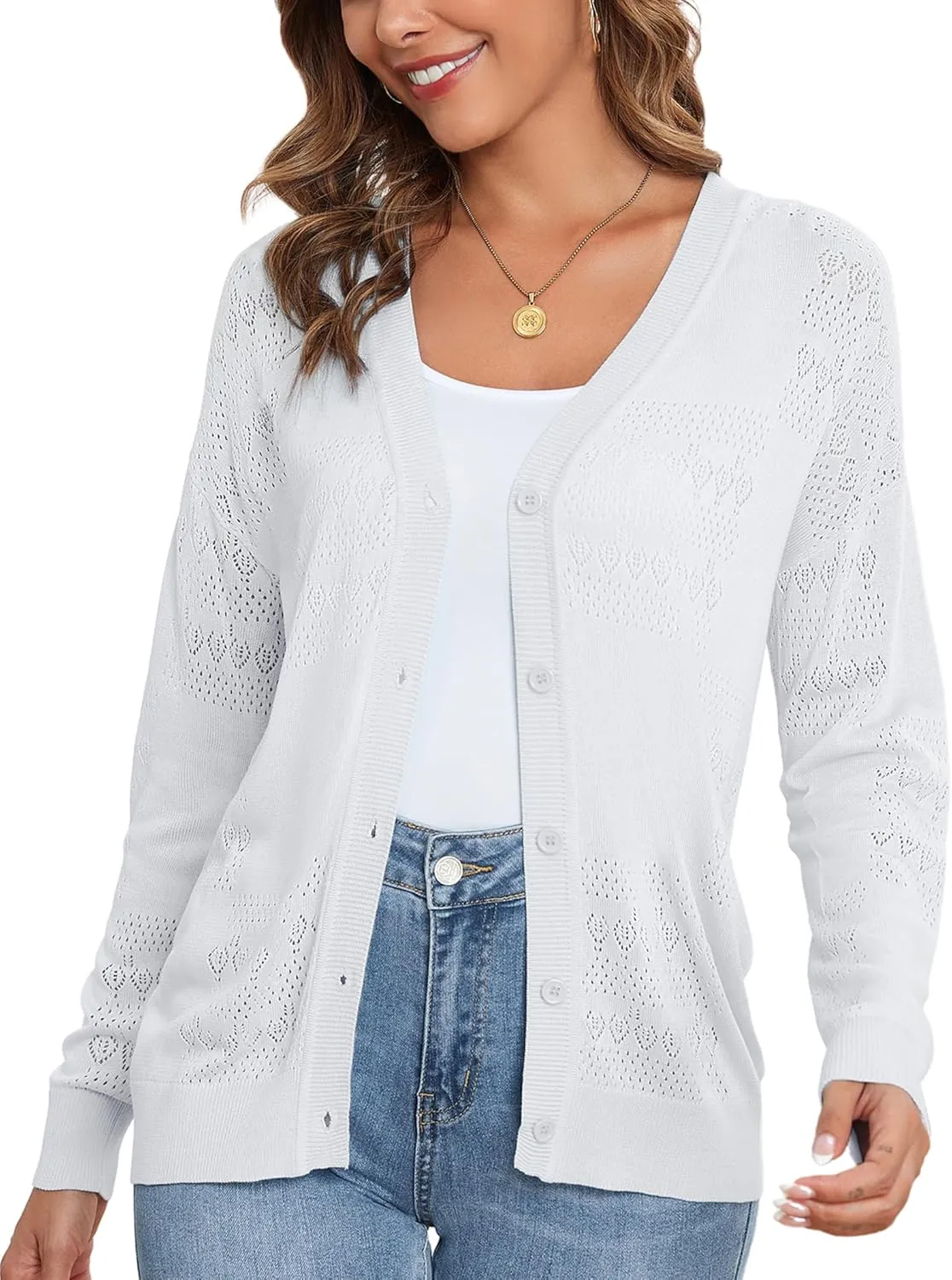Women's Cropped Cardigan Sweaters for Women Lightweight V Neck Button Knit Shrug Sweater S-XXL