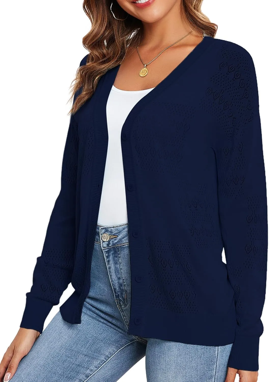 Women's Cropped Cardigan Sweaters for Women Lightweight V Neck Button Knit Shrug Sweater S-XXL