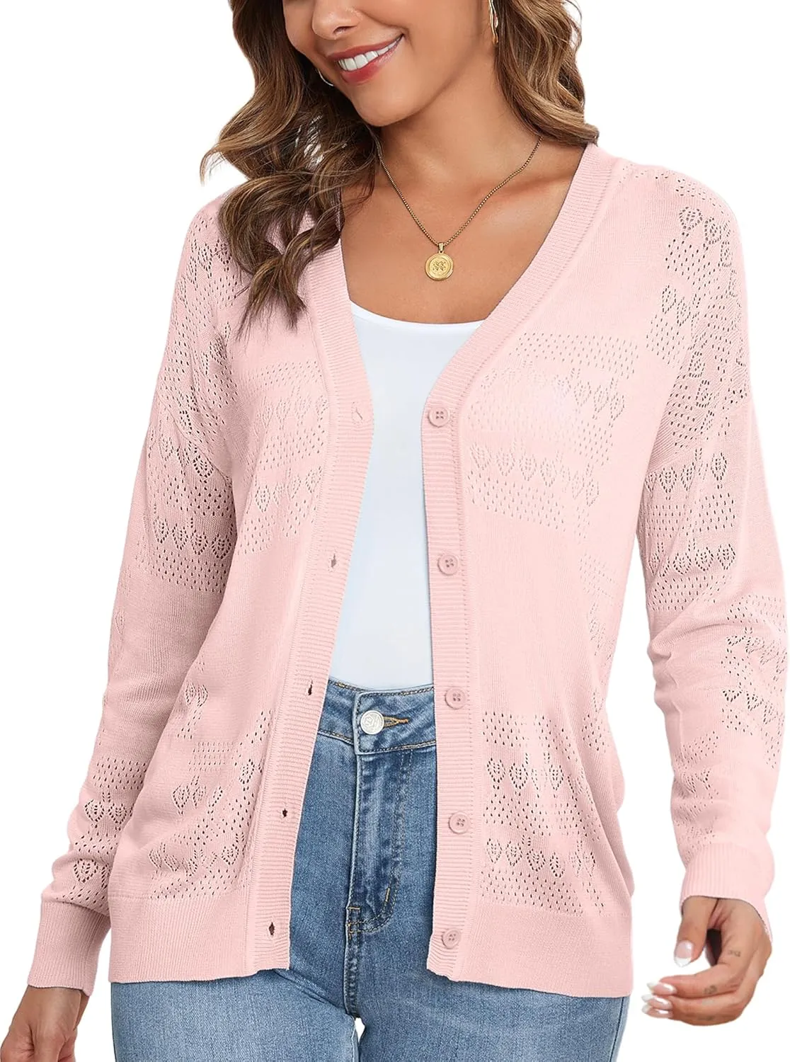 Women's Cropped Cardigan Sweaters for Women Lightweight V Neck Button Knit Shrug Sweater S-XXL