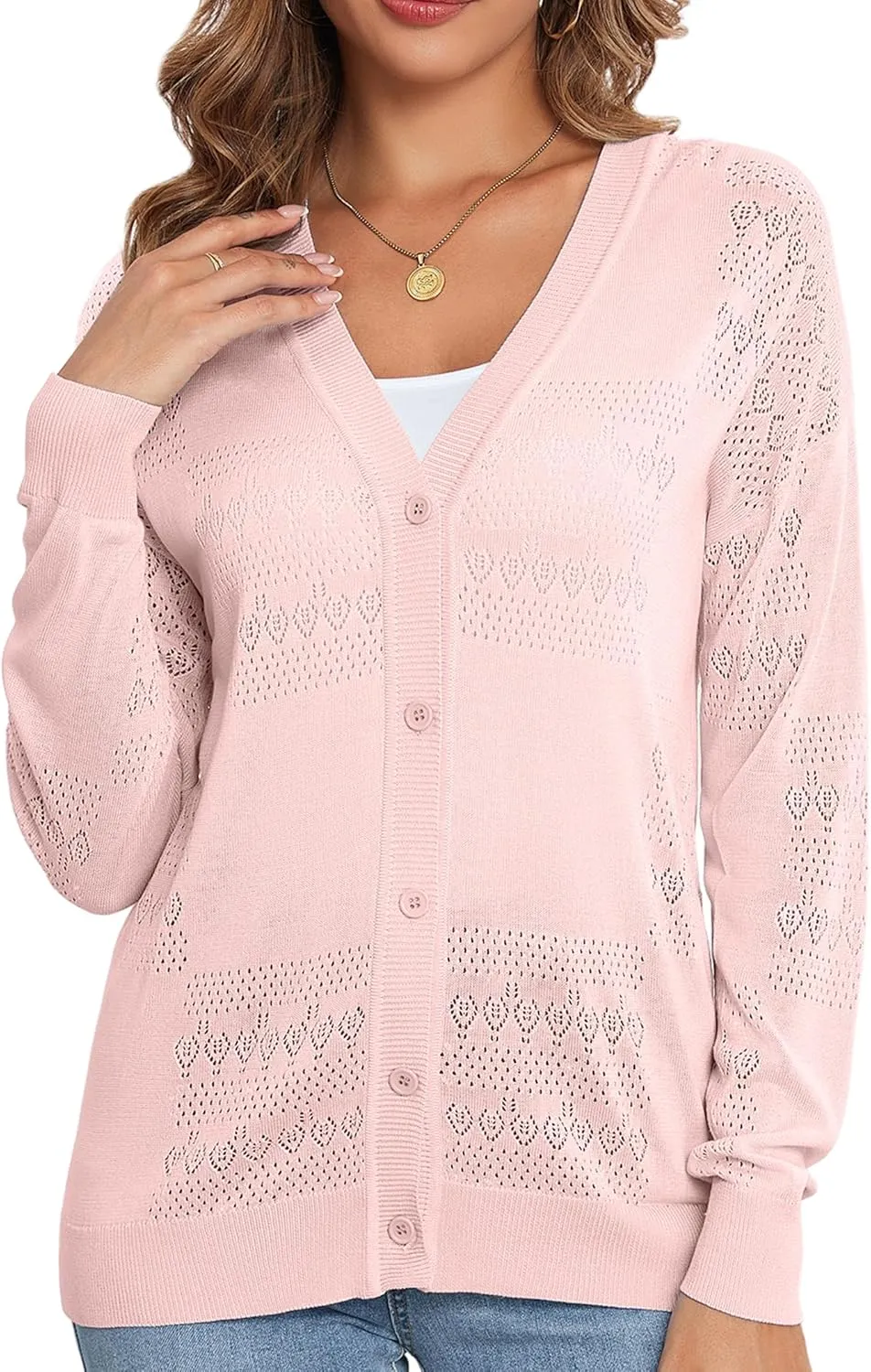 Women's Cropped Cardigan Sweaters for Women Lightweight V Neck Button Knit Shrug Sweater S-XXL