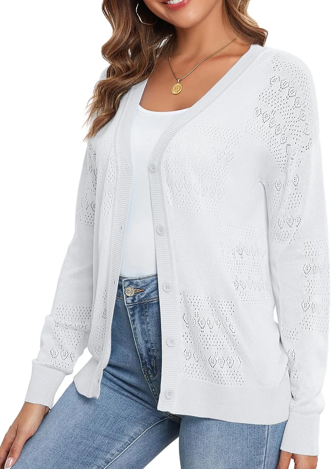 Women's Cropped Cardigan Sweaters for Women Lightweight V Neck Button Knit Shrug Sweater S-XXL