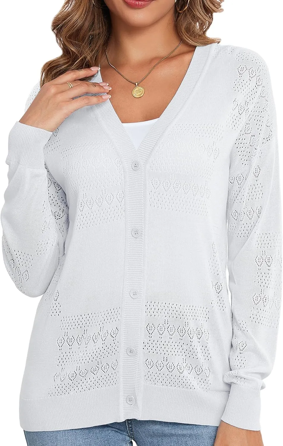 Women's Cropped Cardigan Sweaters for Women Lightweight V Neck Button Knit Shrug Sweater S-XXL