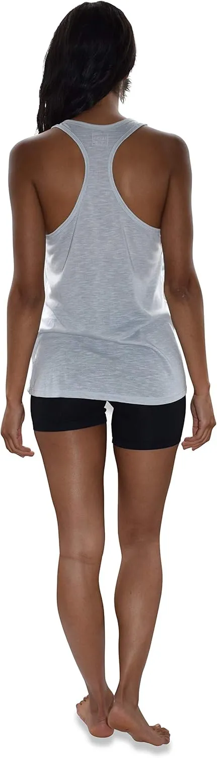 Women's Everyday Flowy Burnout Slub Racer Back Active Workout Tank Tops- 10 Pack