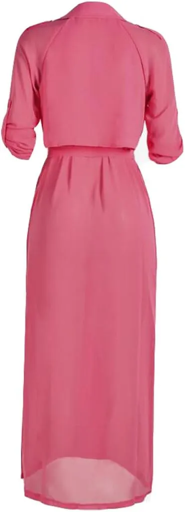 Womens Long Sleeve Fashion Chiffon Lightweight Maxi Sheer Duster Cardigans