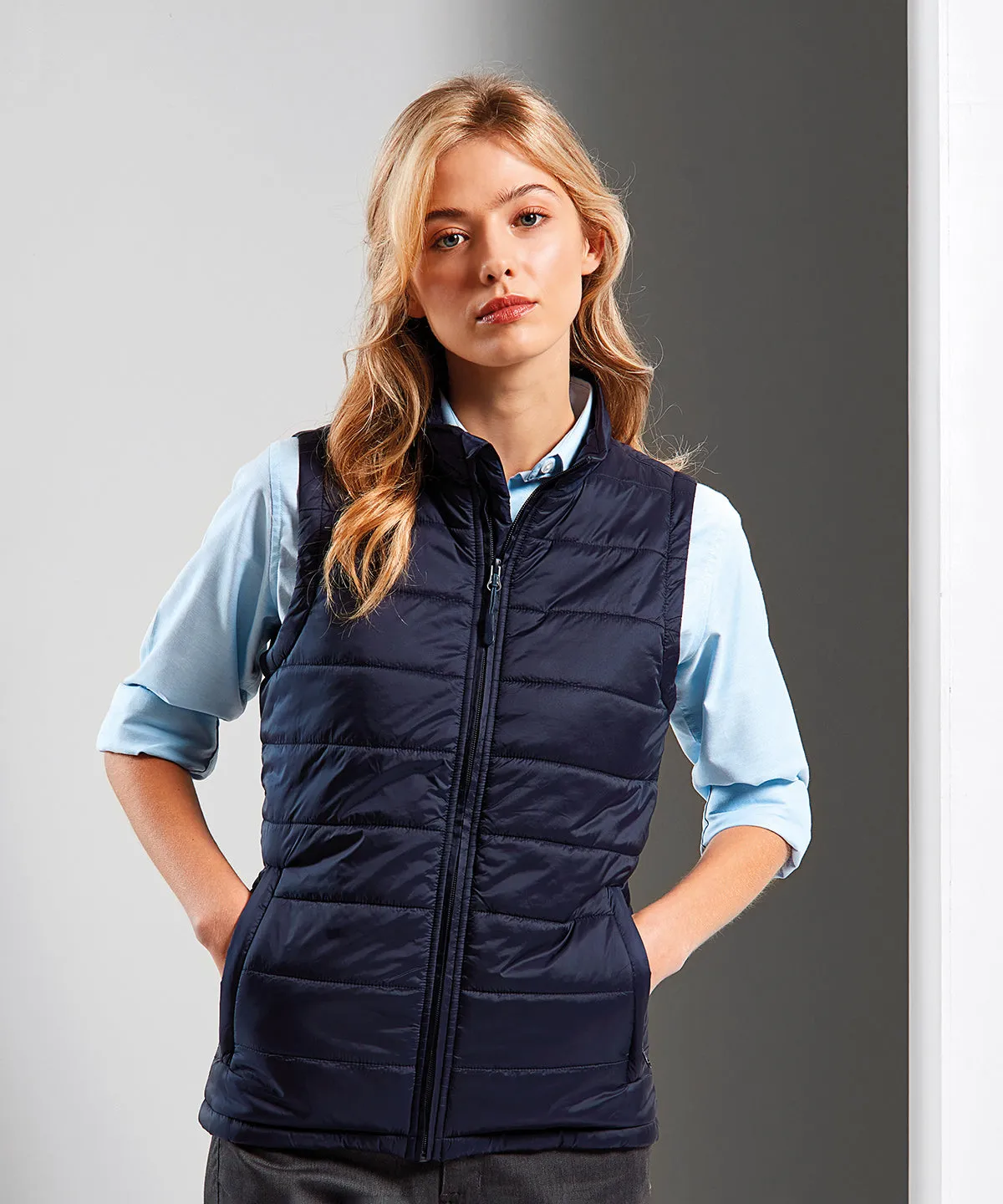 Womens Recyclight padded gilet | Navy