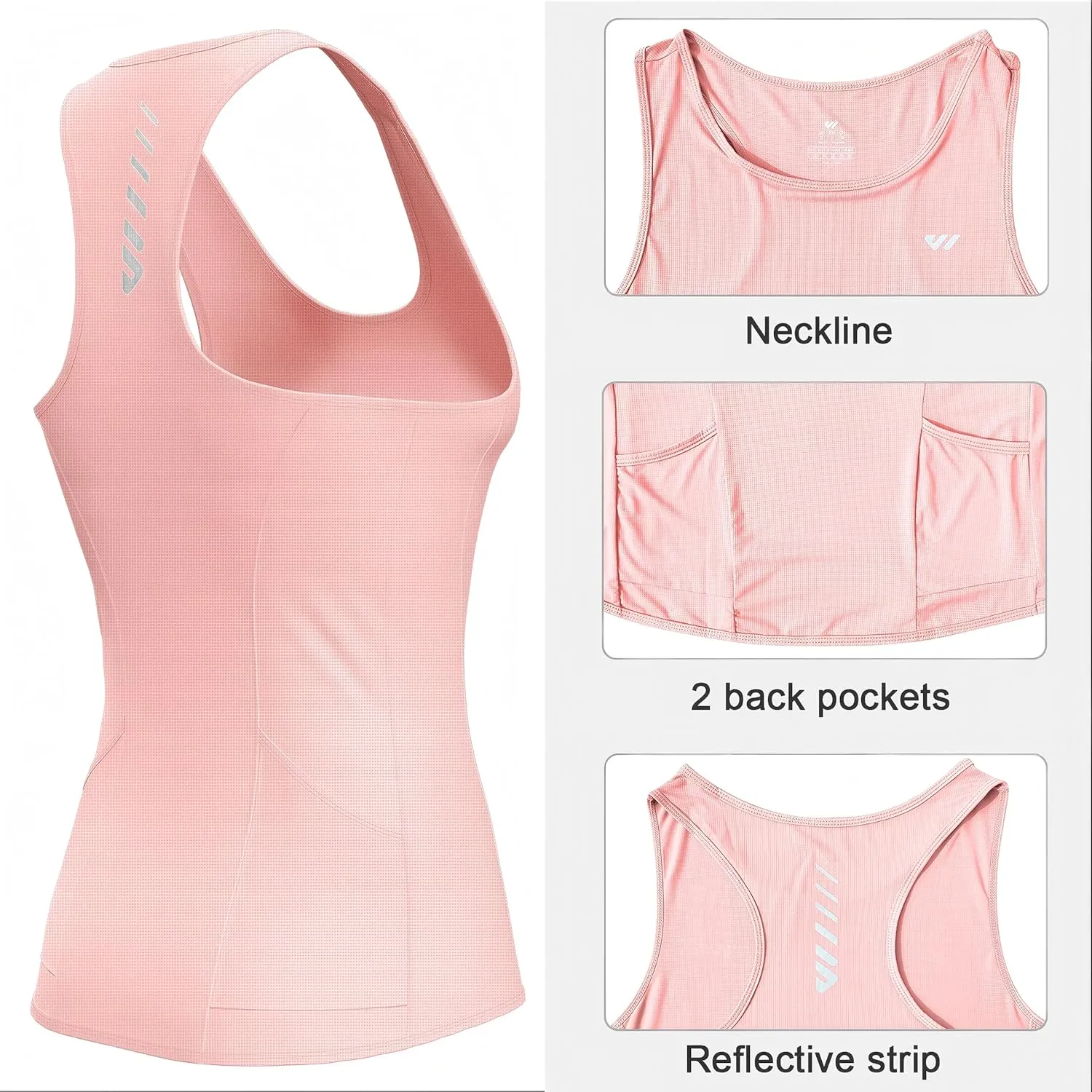 Wulibike Sleeveless Cycling Jersey Women Running Vest 2 Pcs Breathable tank top Quick-Dry shirts with Pockets