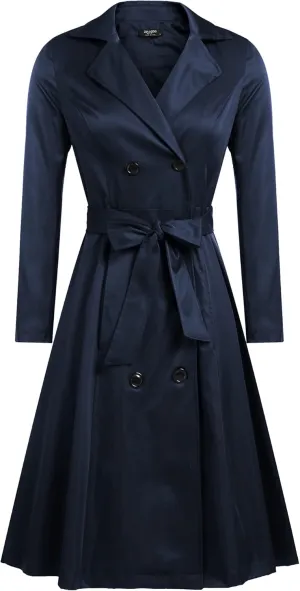Zeagoo Women's Trench Coats Double-Breasted Long Coat with Belt